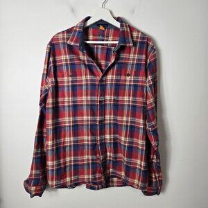 Vintage American Eagle Outfitter Mens Flannel Shirt Size Medium Red/Blue Plaid C